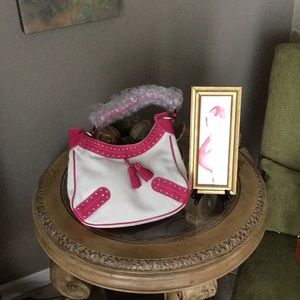 Burberry White and Pink Handbag